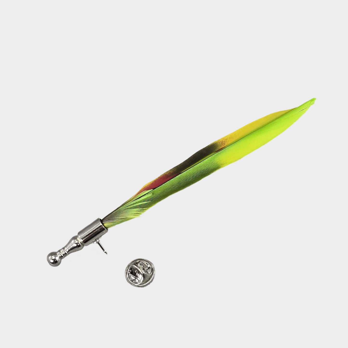 Amazon parrot feather hat pin