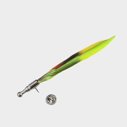 Amazon parrot feather hat pin