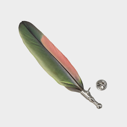Amazon parrot feather hat pin