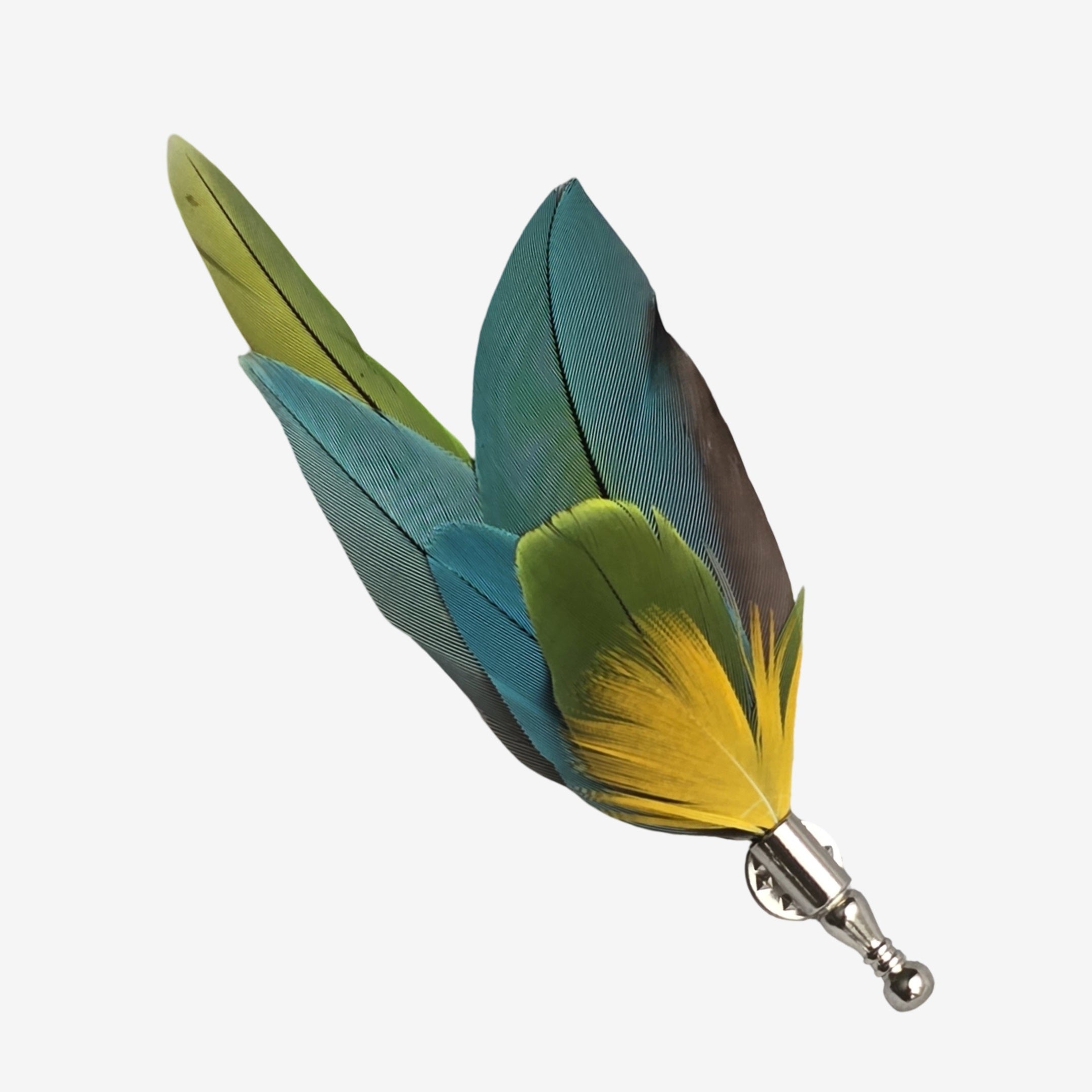Parrot feathers hat pin